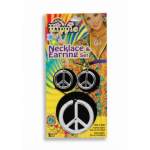 PEACE SIGN NECKLACE &amp; EARINGS