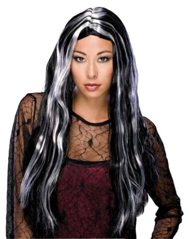 24&quot;WITCH WIG-BK/GREY STRE