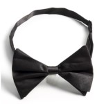 BLACK SATIN BOW TIE W/NECKBAND