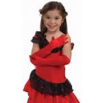 CHILD OPERA SATIN GLOVES-RED