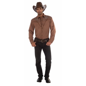 DELUXE WESTERN SHIRT-BROWN