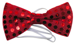 SEQUIN BOW TIE-RED