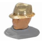 SEQUIN FEDORA-GOLD