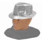 SEQUIN FEDORA-SILVER